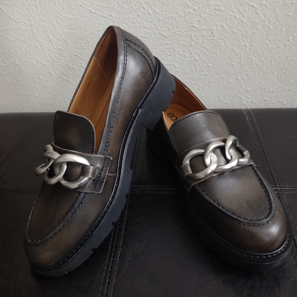 Earth Zalor Round Toe Lug Sole Casual Slip-on Leather Loafers Women's - Picture 10 of 11